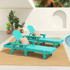 Polytrends Altura Poly Eco-Friendly All Weather Reclining Chaise Lounge with Arms (Set of 2)