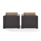Crosley Biscayne Mocha Wicker Outdoor Seating Chairs (Set of 2)
