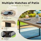 MAISON ARTS 7-Piece Patio Dining Set with Metal U-Shaped Leg Brown Dining Table and Metal Dining Chairs