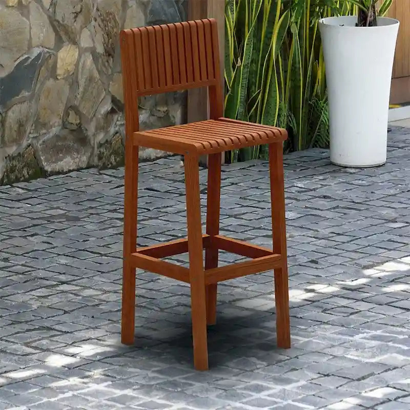 Ibiza 4-Piece Outdoor Bar Table Set Patio Dining Set Eucalyptus Wood Furniture