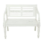 Wood Bench - White - Roche River Decor - 22Wx40Lx36H