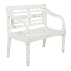 Wood Bench - White - Roche River Decor - 22Wx40Lx36H