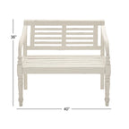 Wood Bench - White - Roche River Decor - 22Wx40Lx36H