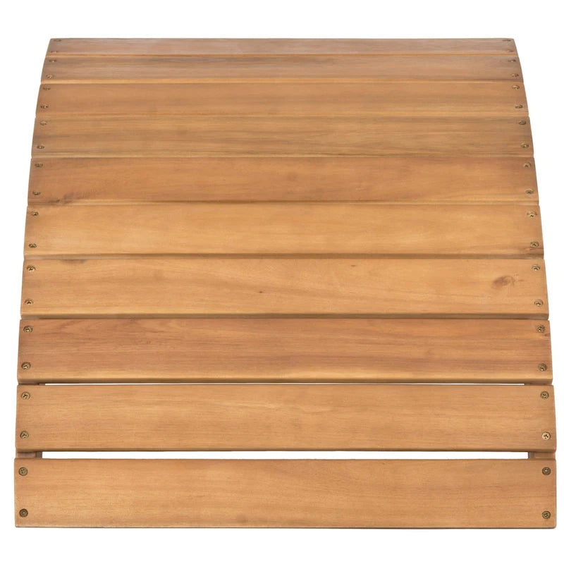 SAFAVIEH Outdoor Sigurasta Acacia Wood Adirondack Ottoman - 20W x 13D x 21H