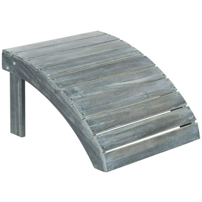 SAFAVIEH Outdoor Sigurasta Acacia Wood Adirondack Ottoman - 20W x 13D x 21H
