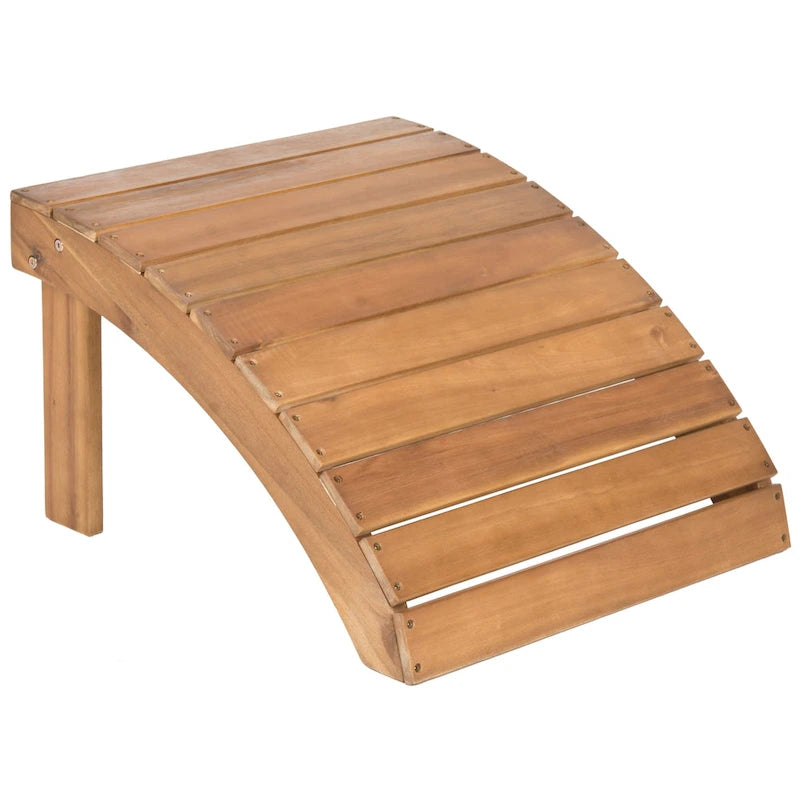 SAFAVIEH Outdoor Sigurasta Acacia Wood Adirondack Ottoman - 20W x 13D x 21H