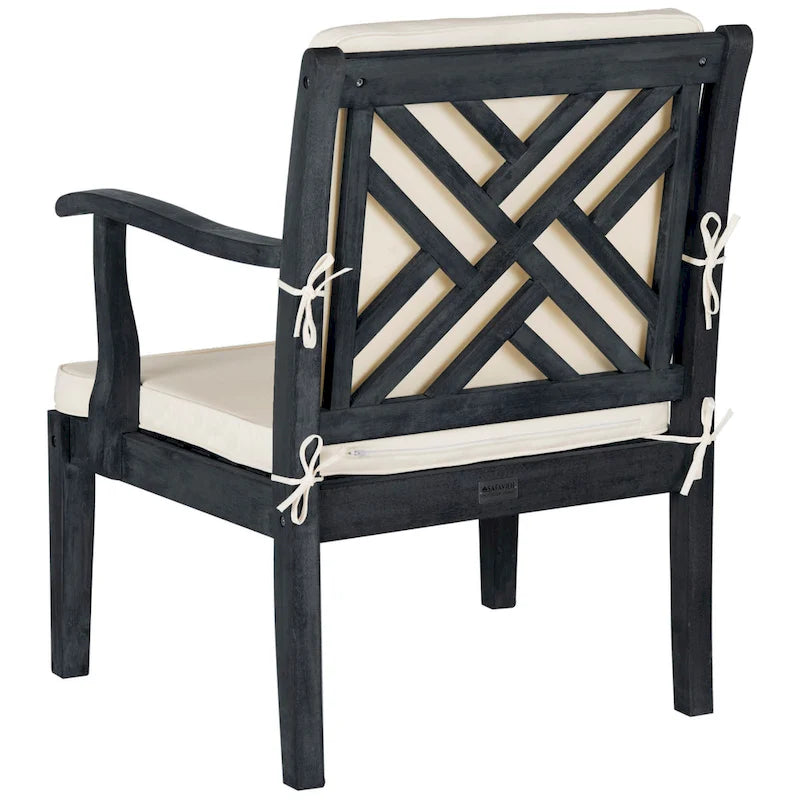 SAFAVIEH Outdoor Vergilia Acacia Wood 5-Piece Patio Set - 35Wx36Dx14H
