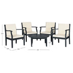 SAFAVIEH Outdoor Vergilia Acacia Wood 5-Piece Patio Set - 35Wx36Dx14H