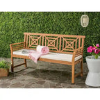 SAFAVIEH Outdoor Vessela Mar 3-Seat Bench with Cushion - 22Wx63Dx34H