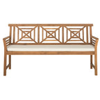 SAFAVIEH Outdoor Vessela Mar 3-Seat Bench with Cushion - 22Wx63Dx34H