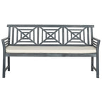 SAFAVIEH Outdoor Vessela Mar 3-Seat Bench with Cushion - 22Wx63Dx34H