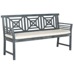 SAFAVIEH Outdoor Vessela Mar 3-Seat Bench with Cushion - 22Wx63Dx34H