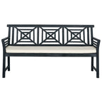 SAFAVIEH Outdoor Vessela Mar 3-Seat Bench with Cushion - 22Wx63Dx34H