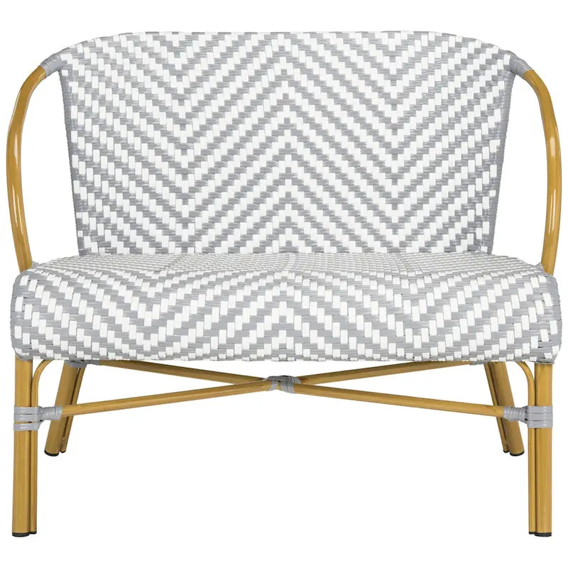SAFAVIEH Skyla Herringbone Rattan Settee - 38.5 W x 24.5 D x 33.5 H - 39Wx25Dx34H
