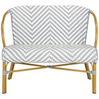 SAFAVIEH Skyla Herringbone Rattan Settee - 38.5 W x 24.5 D x 33.5 H - 39Wx25Dx34H