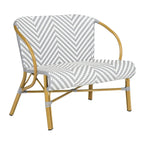SAFAVIEH Skyla Herringbone Rattan Settee - 38.5 W x 24.5 D x 33.5 H - 39Wx25Dx34H