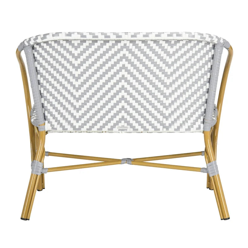 SAFAVIEH Skyla Herringbone Rattan Settee - 38.5 W x 24.5 D x 33.5 H - 39Wx25Dx34H