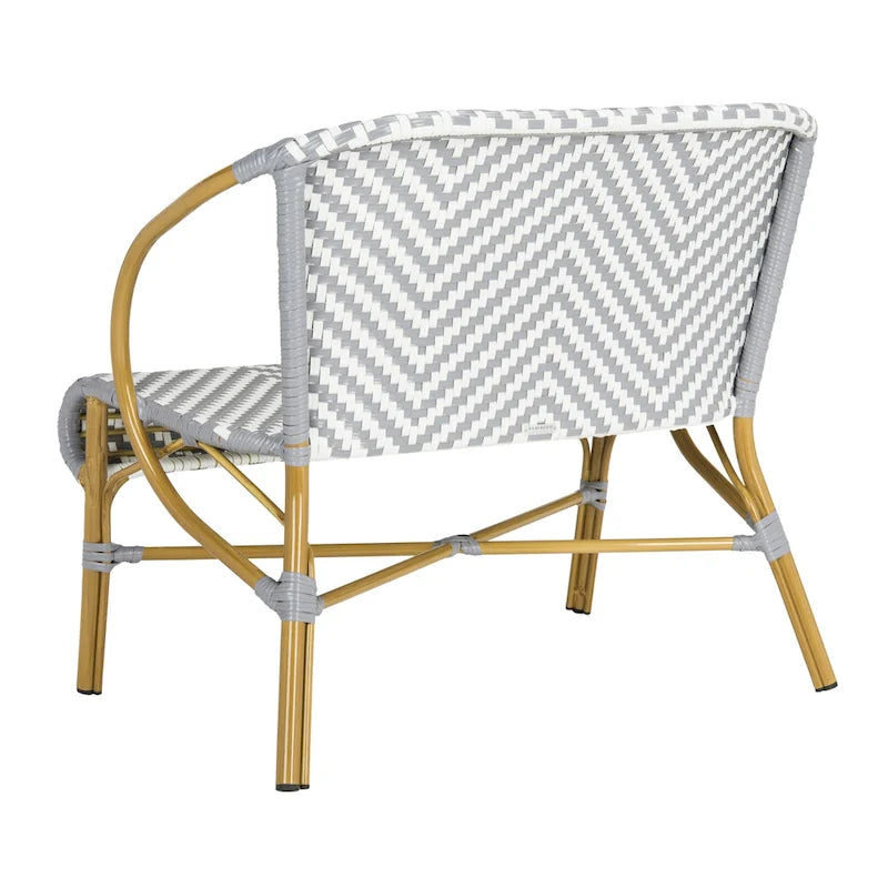 SAFAVIEH Skyla Herringbone Rattan Settee - 38.5 W x 24.5 D x 33.5 H - 39Wx25Dx34H