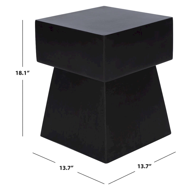 SAFAVIEH Outdoor Rukiye Concrete Indoor/Outdoor Accent Table - 13.7 W x 13.7 L x 18.1 H - 14Wx14Dx18H