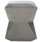 SAFAVIEH Outdoor Swaantje Concrete Accent Stool - 14.96 W x 14.96 L x 18.11 H - 15Wx15Dx18H