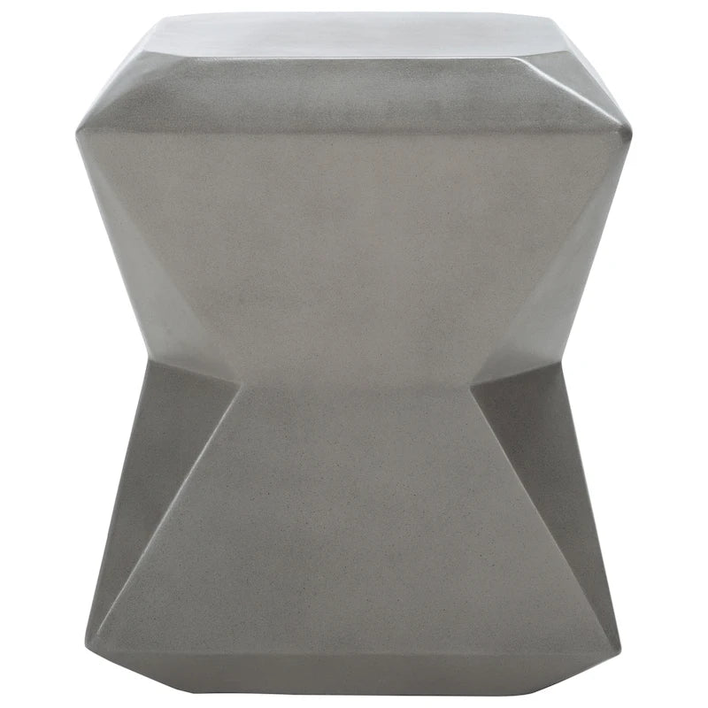 SAFAVIEH Outdoor Swaantje Concrete Accent Stool - 14.96 W x 14.96 L x 18.11 H - 15Wx15Dx18H