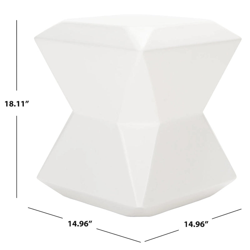SAFAVIEH Outdoor Swaantje Concrete Accent Stool - 14.96 W x 14.96 L x 18.11 H - 15Wx15Dx18H