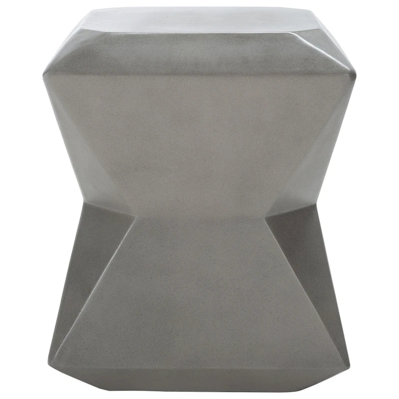 SAFAVIEH Outdoor Swaantje Concrete Accent Stool - 14.96 W x 14.96 L x 18.11 H - 15Wx15Dx18H