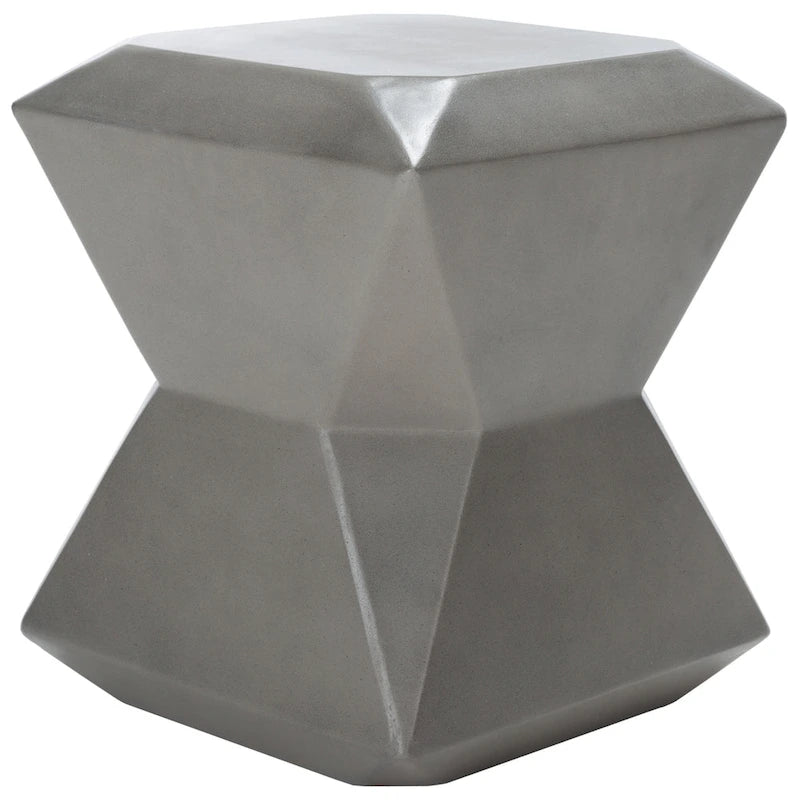 SAFAVIEH Outdoor Swaantje Concrete Accent Stool - 14.96 W x 14.96 L x 18.11 H - 15Wx15Dx18H