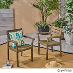 Stamford Outdoor Rustic Acacia Wood Dining Chairs with Slat Seats (Set of 2) by Christopher Knight Home