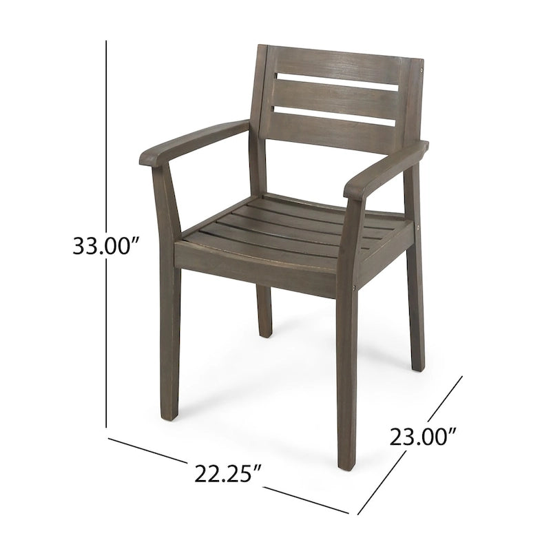 Stamford Outdoor Rustic Acacia Wood Dining Chairs with Slat Seats (Set of 2) by Christopher Knight Home