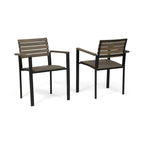 Laris Outdoor Wood Dining Chairs (Set of 2) by Christopher Knight Home