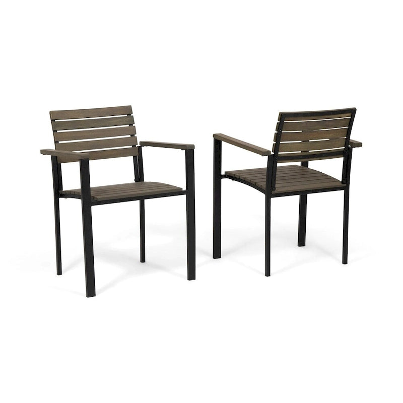Laris Outdoor Wood Dining Chairs (Set of 2) by Christopher Knight Home