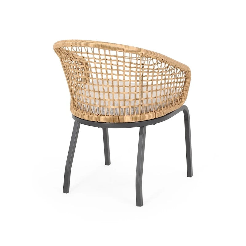 Arias Outdoor Wicker Club Chair with Cushion (Set of 2) by Christopher Knight Home