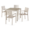 Cape Coral Outdoor Modern 4 Seater Aluminum Dining Set with Tempered Glass Table Top by Christopher Knight Home
