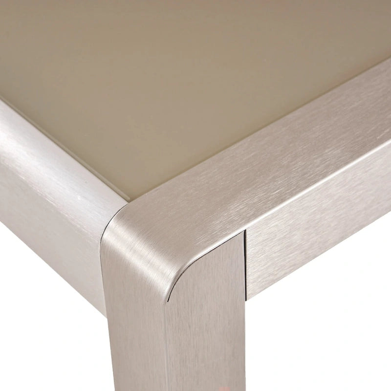 Cape Coral Outdoor Modern 4 Seater Aluminum Dining Set with Tempered Glass Table Top by Christopher Knight Home