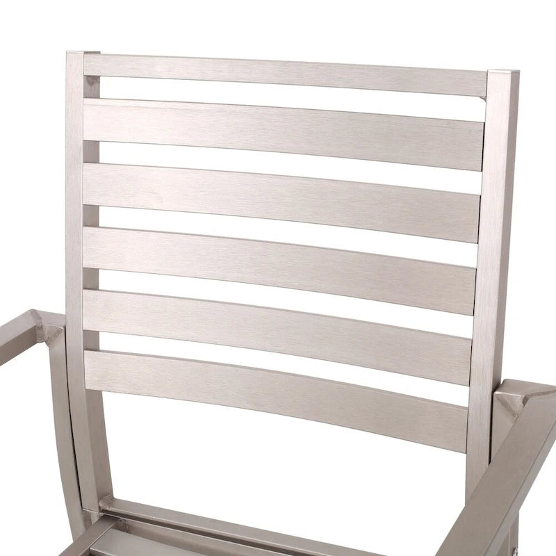 Cape Coral Outdoor Modern 4 Seater Aluminum Dining Set with Tempered Glass Table Top by Christopher Knight Home