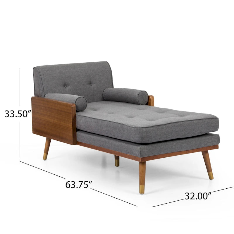 Fortas Mid-century Modern Chaise Lounge by  - 32.00 W x 63.75 L x 33.50 H