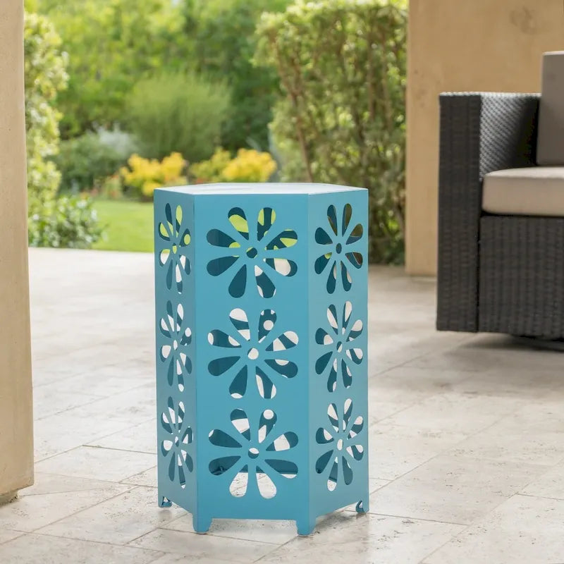 Dandelion Outdoor 14-inch Floral Side Table by Christopher Knight Home
