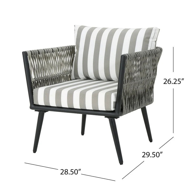 Oceanus Outdoor Wicker Club Chair (Set of 4) by Christopher Knight Home