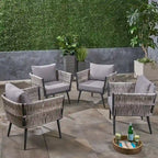 Oceanus Outdoor Wicker Club Chair (Set of 4) by Christopher Knight Home