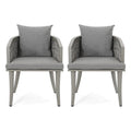 Pebble Outdoor Boho Wicker Club Chair with Cushions (Set of 2) by Christopher Knight Home