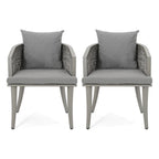 Pebble Outdoor Boho Wicker Club Chair with Cushions (Set of 2) by Christopher Knight Home