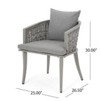 Pebble Outdoor Boho Wicker Club Chair with Cushions (Set of 2) by Christopher Knight Home