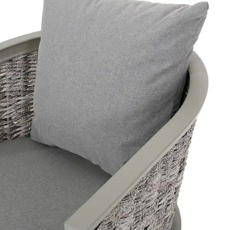 Pebble Outdoor Boho Wicker Club Chair with Cushions (Set of 2) by Christopher Knight Home