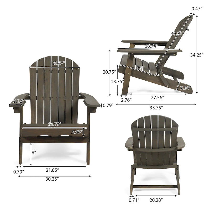 Malibu Outdoor Acacia Wood Folding Adirondack Chairs (Set of 2) by Christopher Knight Home