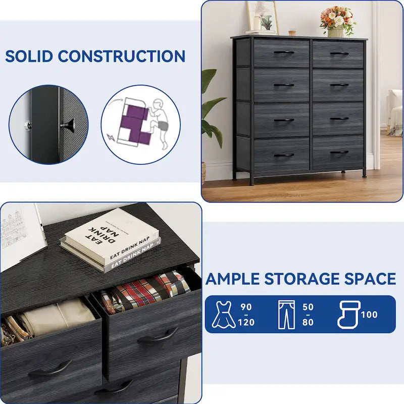 8 Drawers Furniture Storage Chest Multi-Size Drawers Dressers