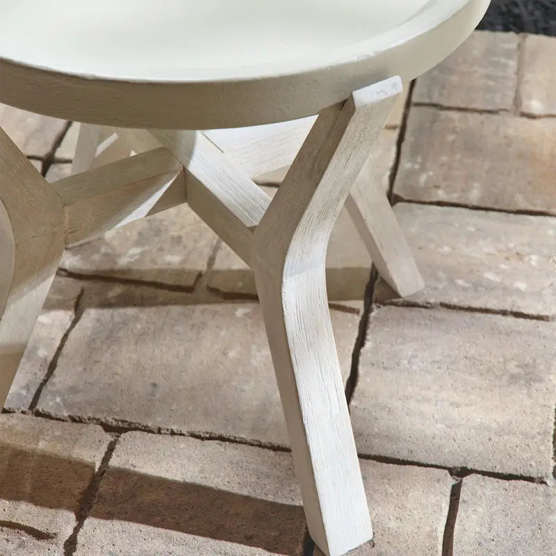 Bali 21 Indoor or Outdoor Cement & Wood Round Side Table