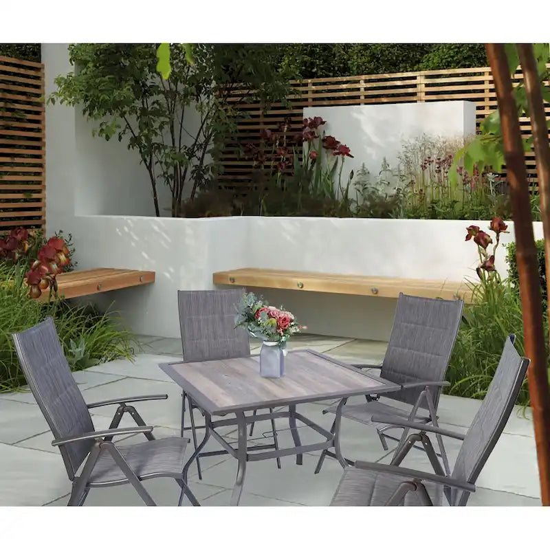 Kozyard Coolmen Outdoor Patio Dining Furniture 2-Pack Foldable Chairs