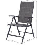Kozyard Coolmen Outdoor Patio Dining Furniture 2-Pack Foldable Chairs