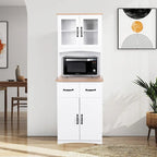 70 Tall Kitchen Pantry, Storage Cabinet with Countertop - 23.62Lx15.75Wx66.9H